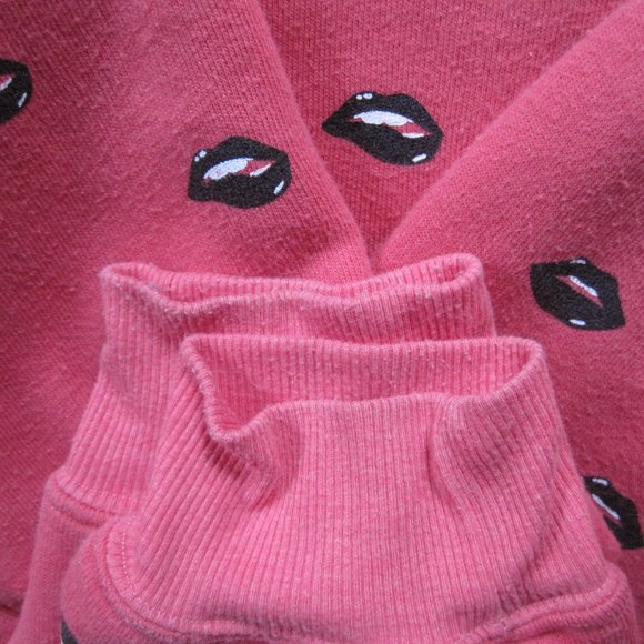 Wildfox Couture Lip Service Sweatshirt Red Boxy Pullover Sweater Top M - Picture 10 of 13